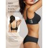 Wireless Seamless Bras for Women No Underwire Push Up Scalloped V Neck Full Coverage Support Bralettes Everyday Bras(Black)
