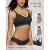 Wireless Seamless Bras for Women No Underwire Push Up Scalloped V Neck Full Coverage Support Bralettes Everyday Bras(Black)