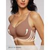 Wireless Seamless Bras for Women No Underwire Push Up Scalloped V Neck Full Coverage Support Bralettes Everyday Bras(Coffee)