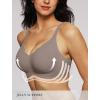 Wireless Seamless Bras for Women No Underwire Push Up Scalloped V Neck Full Coverage Support Bralettes Everyday Bras(Gray)