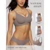 Wireless Seamless Bras for Women No Underwire Push Up Scalloped V Neck Full Coverage Support Bralettes Everyday Bras(Gray)