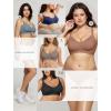 Wireless Seamless Bras for Women No Underwire Push Up Scalloped V Neck Full Coverage Support Bralettes Everyday Bras(Gray)