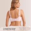 Wireless Seamless Bras for Women No Underwire Push Up Scalloped V Neck Full Coverage Support Bralettes Everyday Bras(Pink)