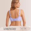 Wireless Seamless Bras for Women No Underwire Push Up Scalloped V Neck Full Coverage Support Bralettes Everyday Bras(Purple)
