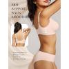 Wireless Seamless Bras for Women No Underwire Push Up Scalloped V Neck Full Coverage Support Bralettes Everyday Bras(Skin)