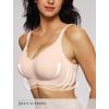 Wireless Seamless Bras for Women No Underwire Push Up Scalloped V Neck Full Coverage Support Bralettes Everyday Bras(Skin)
