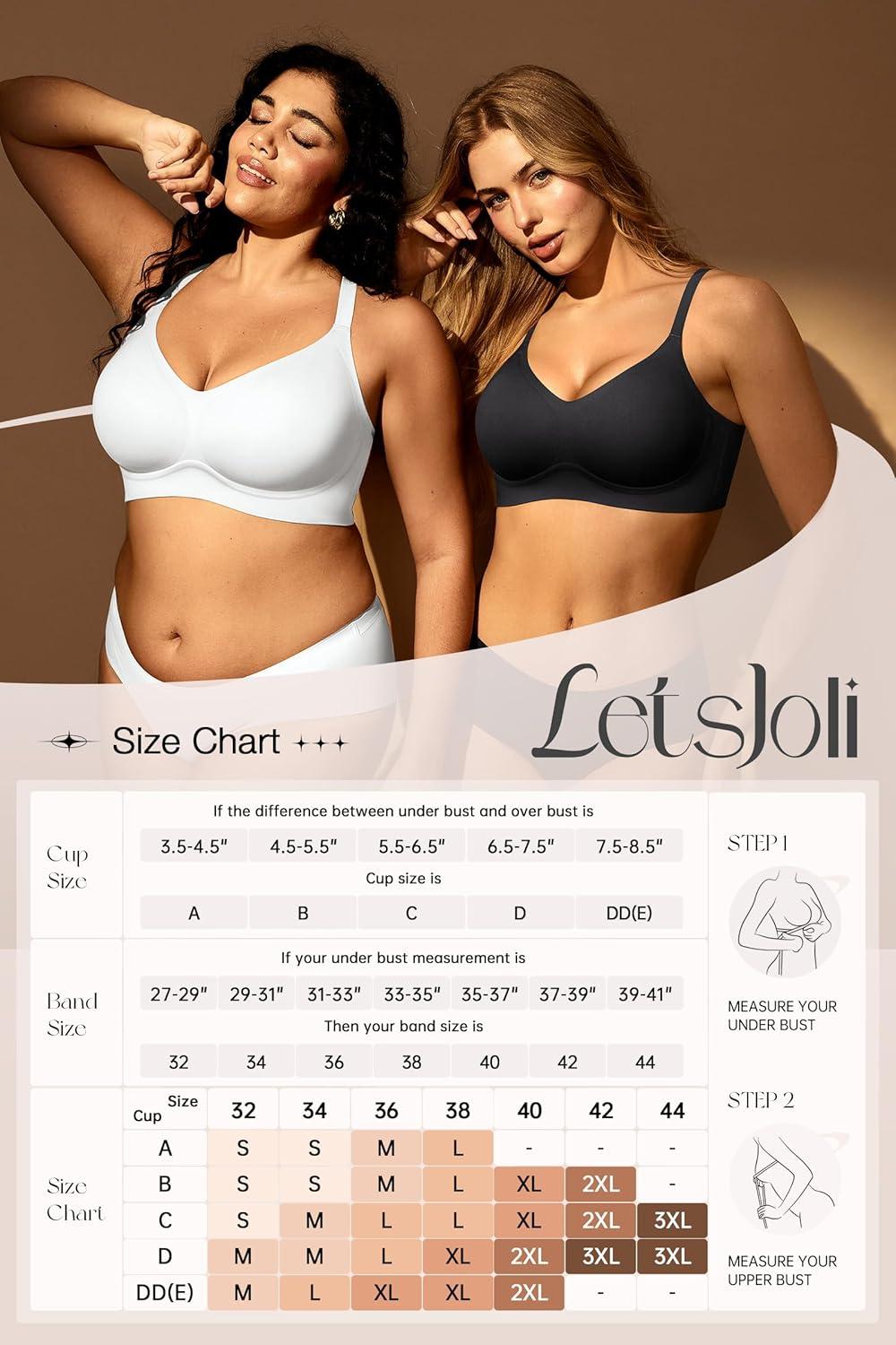 imageJelly Bras for Women No Underwire Wireless Tshirt Bra Push Up Seamless Bralettes w SupportWhite