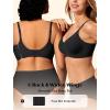 Jelly Bras for Women No Underwire Wireless Tshirt Bra Push Up Seamless Bralettes w Support(Black)