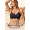 Jelly Bras for Women No Underwire Wireless Tshirt Bra Push Up Seamless Bralettes w Support(Black)