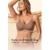 Jelly Bras for Women No Underwire Wireless Tshirt Bra Push Up Seamless Bralettes w Support(Coffee)
