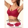 Jelly Bras for Women No Underwire Wireless Tshirt Bra Push Up Seamless Bralettes w Support(Red)