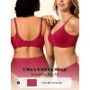 Jelly Bras for Women No Underwire Wireless Tshirt Bra Push Up Seamless Bralettes w Support(Red)