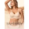 Jelly Bras for Women No Underwire Wireless Tshirt Bra Push Up Seamless Bralettes w Support(Sand Color)