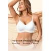 Jelly Bras for Women No Underwire Wireless Tshirt Bra Push Up Seamless Bralettes w Support(White)