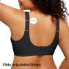 LetsJoli Wireless Bras for Women No Underwire Full Coverage Push Up Bra Support Plus Size Bras for Older Women Bralettes(Black)