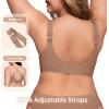 LetsJoli Wireless Bras for Women No Underwire Full Coverage Push Up Bra Support Plus Size Bras for Older Women Bralettes(Coffee)