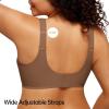 LetsJoli Wireless Bras for Women No Underwire Full Coverage Push Up Bra Support Plus Size Bras for Older Women Bralettes(Coffee)