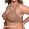 LetsJoli Wireless Bras for Women No Underwire Full Coverage Push Up Bra Support Plus Size Bras for Older Women Bralettes(Coffee)