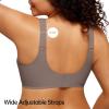 LetsJoli Wireless Bras for Women No Underwire Full Coverage Push Up Bra Support Plus Size Bras for Older Women Bralettes(Grey)