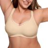 LetsJoli Wireless Bras for Women No Underwire Full Coverage Push Up Bra Support Plus Size Bras for Older Women Bralettes(Nude-1)