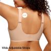 LetsJoli Wireless Bras for Women No Underwire Full Coverage Push Up Bra Support Plus Size Bras for Older Women Bralettes(Nude+white)