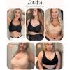 LetsJoli Wireless Bras for Women No Underwire Full Coverage Push Up Bra Support Plus Size Bras for Older Women Bralettes(Nude+white)