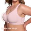 LetsJoli Wireless Bras for Women No Underwire Full Coverage Push Up Bra Support Plus Size Bras for Older Women Bralettes(Pink)