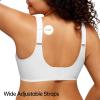 LetsJoli Wireless Bras for Women No Underwire Full Coverage Push Up Bra Support Plus Size Bras for Older Women Bralettes(White)