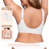 LetsJoli Wireless Bras for Women No Underwire Full Coverage Push Up Bra Support Plus Size Bras for Older Women Bralettes(White)