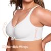 LetsJoli Wireless Bras for Women No Underwire Full Coverage Push Up Bra Support Plus Size Bras for Older Women Bralettes(White)