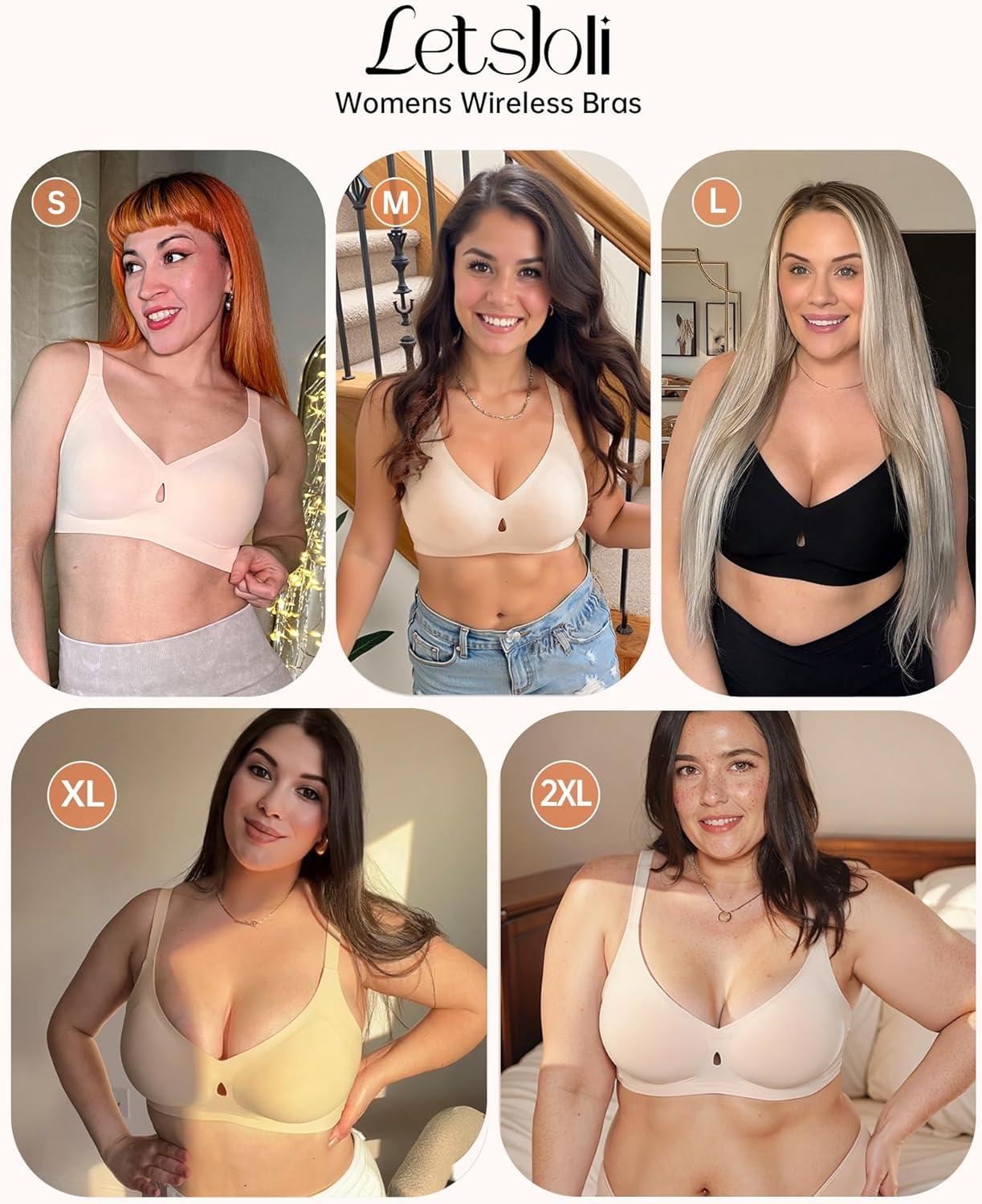 imageLetsJoli Wireless Bras for Women No Underwire Jelly Bras Seamless Push Up Full Coverage Bralettes Comfortable Everyday BraSkinnude