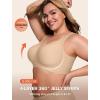 Bras for Women Supportive Wireless Push Up Bra Full Coverage No Underwire Seamless Plus Size for Older Women(Semolina)