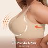 Bras for Women Supportive Wireless Push Up Bra Full Coverage No Underwire Seamless Plus Size for Older Women(Skin)