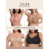 Bras for Women Supportive Wireless Push Up Bra Full Coverage No Underwire Seamless Plus Size for Older Women(Skin+black)