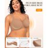 LetsJoli Minimizer Bras for Women Full Coverage Unlined Bra with Underwire Cool Comfort Support for Older Plus Size(Dark Beige)
