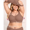 LetsJoli Jelly Bras for Women Plus Size Pullover No Underwire | Full Coverage Fit, Wireless Supportive Everyday Bra, For Older Women, Adjustable Straps, Semi-fixed Removeable Cups, Soft(Coffee)