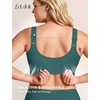 LetsJoli Jelly Bras for Women Plus Size Pullover No Underwire | Full Coverage Fit, Wireless Supportive Everyday Bra, For Older Women, Adjustable Straps, Semi-fixed Removeable Cups, Soft(Emerald Gem)