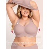 LetsJoli Jelly Bras for Women Plus Size Pullover No Underwire | Full Coverage Fit, Wireless Supportive Everyday Bra, For Older Women, Adjustable Straps, Semi-fixed Removeable Cups, Soft(Dusty Rose)