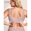 LetsJoli Jelly Bras for Women Plus Size Pullover No Underwire | Full Coverage Fit, Wireless Supportive Everyday Bra, For Older Women, Adjustable Straps, Semi-fixed Removeable Cups, Soft(Dusty Rose)