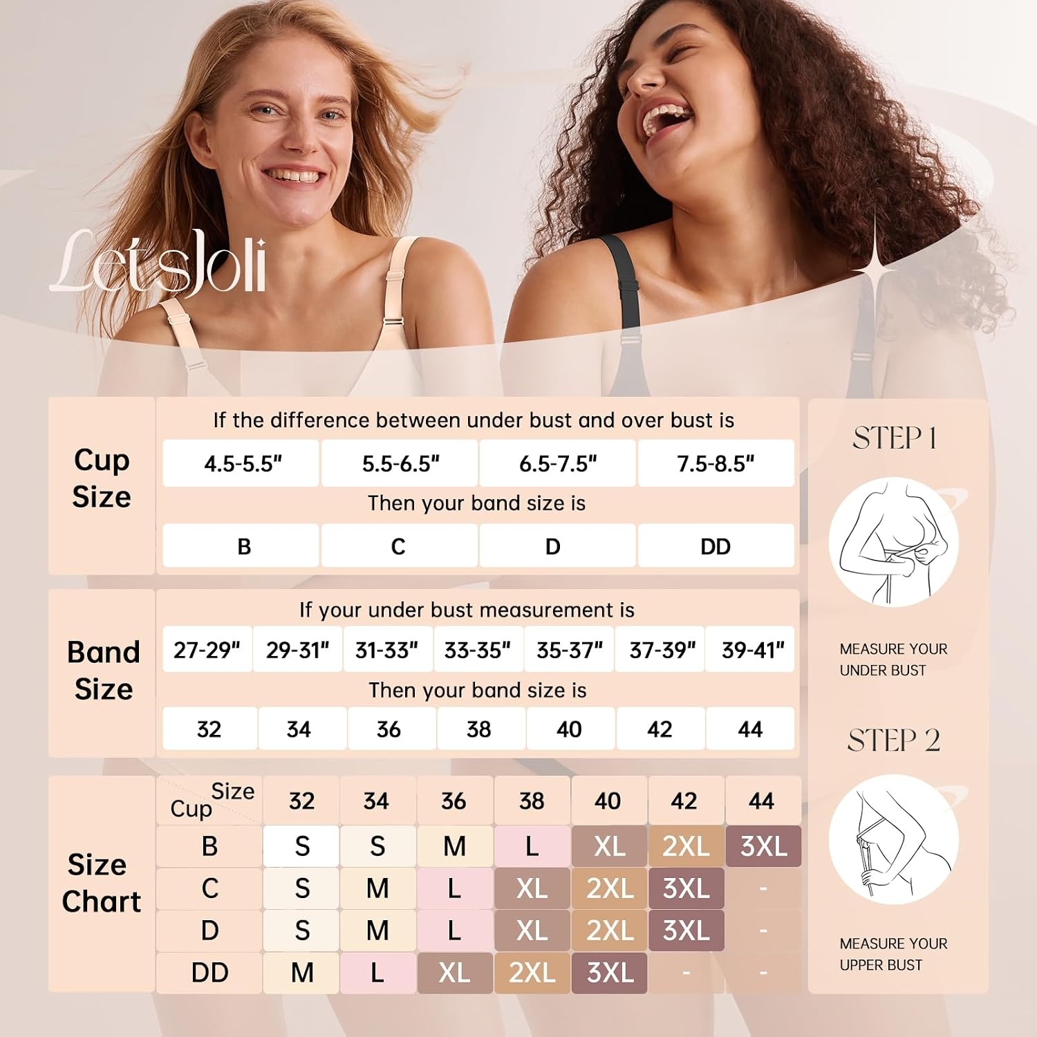 image:imageLetsJoli Push Up Seamless Bras for Women No Underwire Support and Lift V Neck Wireless Full Coverage Bralettes Everyday BrasNude