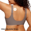 LetsJoli Jelly Bras for Women Plus Size Full Coverage Supportive Wireless(Grey)