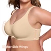 LetsJoli Jelly Bras for Women Plus Size Full Coverage Supportive Wireless(Nude+coffee)