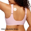 LetsJoli Jelly Bras for Women Plus Size Full Coverage Supportive Wireless(Pink)