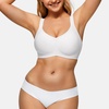 LetsJoli Jelly Bras for Women Plus Size Full Coverage Supportive Wireless(White)