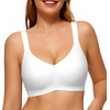 LetsJoli Jelly Bras for Women Plus Size Full Coverage Supportive Wireless(White)