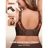 LetsJoli Jelly Bras for Women No Underwire Plus Size Push Up Supportive(Black+leopard Coffee)